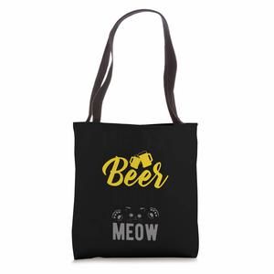 I Need A Beer Rht Meow Funny Desn Beer Cat Lovers Tote Bag :]
